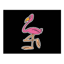 goofy pink flamingo post cards