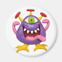 Goofy Purple Monster Magnets