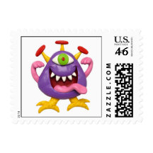 Goofy Purple Monster Postage