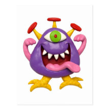 Goofy Purple Monster Postcard