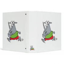 goofy running jogger rhino cartoon binders