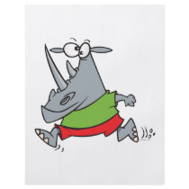 goofy running jogger rhino cartoon flyer