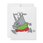 goofy running jogger rhino cartoon personalized invites