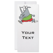 goofy running jogger rhino cartoon rack cards