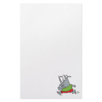 goofy running jogger rhino cartoon stationery paper