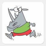 goofy running jogger rhino cartoon sticker