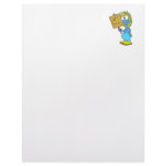 goofy silly monster saying hi letterhead template