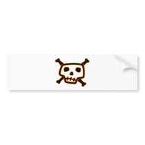 Goofy Skull & Bones Bumper Sticker