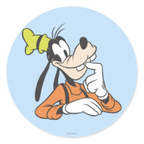 Goofy Thinking Round Sticker