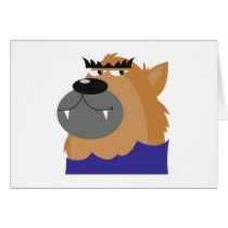 goofy werewolf monster greeting card