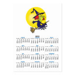 goofy witch on broomstick halloween cartoon business card templates