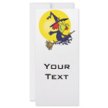 goofy witch on broomstick halloween cartoon full color rack card