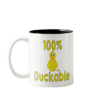 Goofy Yellow Duck 100 Percent Duckable mugs