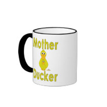 Goofy Yellow Duck And Baby Mother Ducker mugs