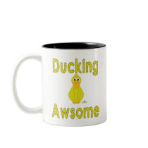 Goofy Yellow Duck Ducking Awsome mugs