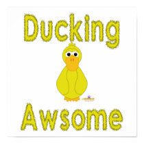 Goofy Yellow Duck Ducking Awsome posters