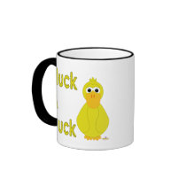 Goofy Yellow Duck Fluck A Duck mugs