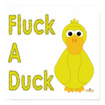 Goofy Yellow Duck Fluck A Duck posters