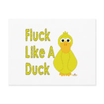 Goofy Yellow Duck Fluck Like A Duck postcards