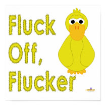 Goofy Yellow Duck Fluck Off Flucker posters