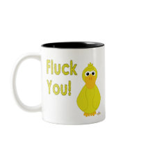 Goofy Yellow Duck Fluck You mugs