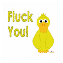 Goofy Yellow Duck Fluck You posters