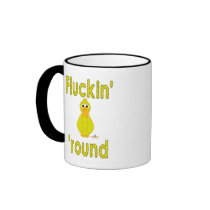 Goofy Yellow Duck Fluckin' Round mugs