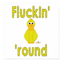 Goofy Yellow Duck Fluckin' Round posters