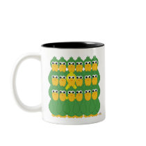 Goofy Yellow Duck Of The Flock mugs
