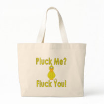 Goofy Yellow Duck Pluck Me Fluck You bags