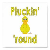 Goofy Yellow Duck Pluckin' Round posters