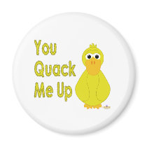 Goofy Yellow Duck You Quack Me Up magnets