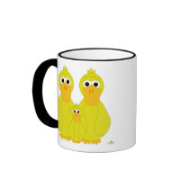 Goofy Yellow Ducks And Baby mugs