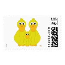 Goofy Yellow Ducks And Baby stamps