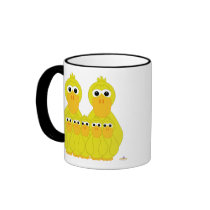 Goofy Yellow Ducks And Five Babies mugs