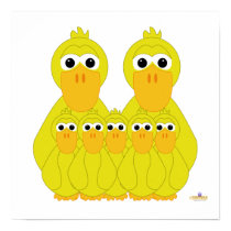Goofy Yellow Ducks And Five Babies posters