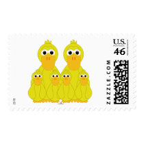 Goofy Yellow Ducks And Four Babies stamps