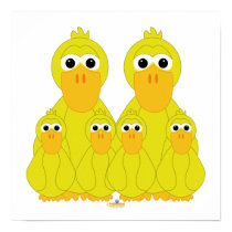 Goofy Yellow Ducks And Four Babies posters