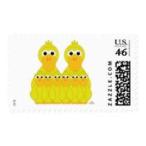 Goofy Yellow Ducks And Six Babies stamps