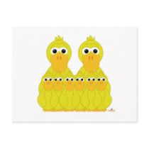 Goofy Yellow Ducks And Six Babies postcards