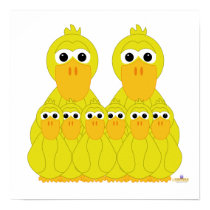 Goofy Yellow Ducks And Six Babies posters