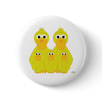 Goofy Yellow Ducks And Three Babies buttons