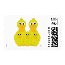 Goofy Yellow Ducks And Three Babies stamps