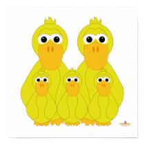 Goofy Yellow Ducks And Three Babies posters