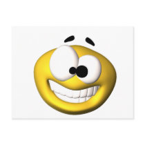 Goofy yellow smiley postcards