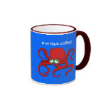 Googley Eyed Red Cartoon Octopus Mug