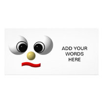 Googly-eyed face #1 custom photo card