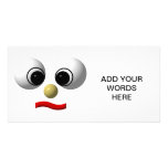 Googly-eyed face #1 custom photo card