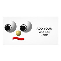 Googly-eyed face #2 photo card