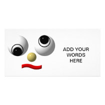 Googly-eyed face #4 photo cards